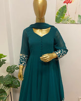 Teal green anarkali - kasumi.in